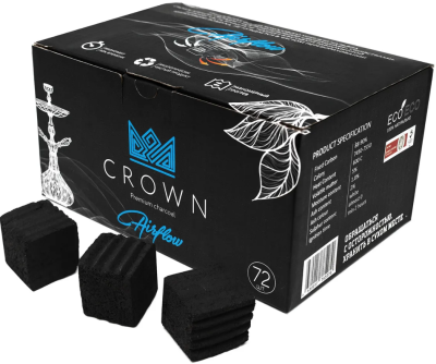 Уголь для кальяна Crown AIRFLOW 72 шт (25 мм)